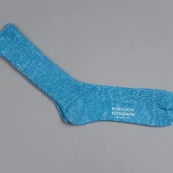 Nishiguchi Kutsushita Hemp Cotton Ribbed Socks Ocean Blue 11 Nishiguchi Kutsushita Hemp Cotton Ribbed Socks Ocean Blue