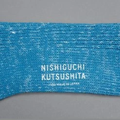 Nishiguchi Kutsushita Hemp Cotton Ribbed Socks Ocean Blue 12 Nishiguchi Kutsushita Hemp Cotton Ribbed Socks Ocean Blue