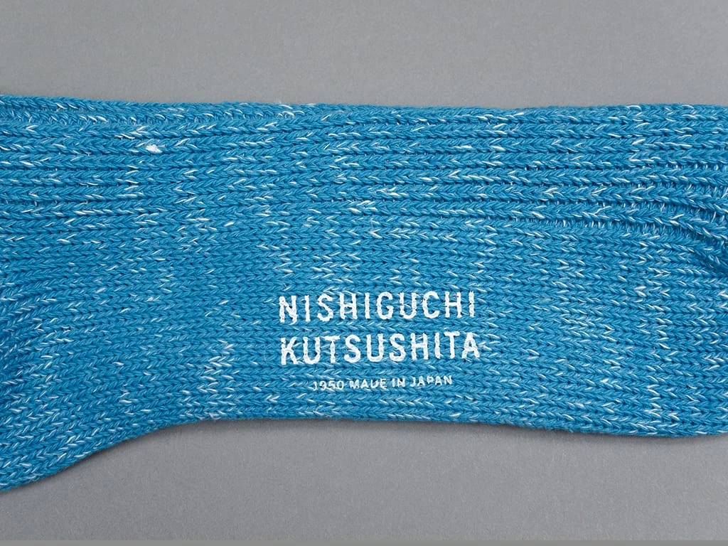 Nishiguchi Kutsushita Hemp Cotton Ribbed Socks Ocean Blue 6 Nishiguchi Kutsushita Hemp Cotton Ribbed Socks Ocean Blue