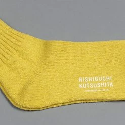 Nishiguchi Kutsushita Silk Cotton Socks Beer Yellow