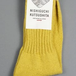 Nishiguchi Kutsushita Silk Cotton Socks Beer Yellow