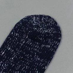 Nishiguchi Kutsushita Hemp Cotton Ribbed Socks Midnight