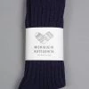 Nishiguchi Kutsushita Wool Ribbed Socks Navy