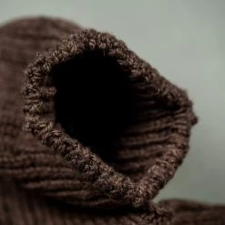 Nishiguchi Kutsushita Recycled Cotton Ribbed Socks Brown