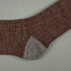 Nishiguchi Kutsushita Recycled Cotton Ribbed Socks Brown