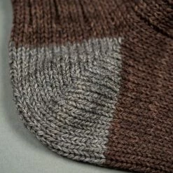 Nishiguchi Kutsushita Recycled Cotton Ribbed Socks Brown