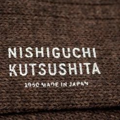 Nishiguchi Kutsushita Recycled Cotton Ribbed Socks Brown