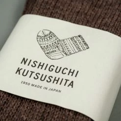 Nishiguchi Kutsushita Recycled Cotton Ribbed Socks Brown