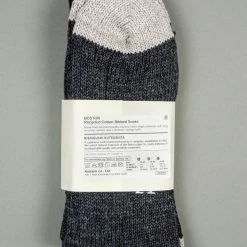 Nishiguchi Kutsushita Recycled Cotton Ribbed Socks Charcoal