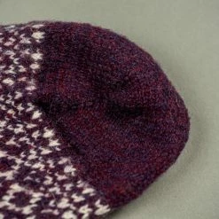 Nishiguchi Kutsushita Wool Jacquard Socks Good Purple