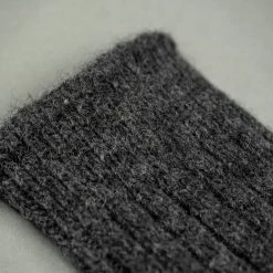 Nishiguchi Kutsushita Wool Ribbed Socks Charcoal