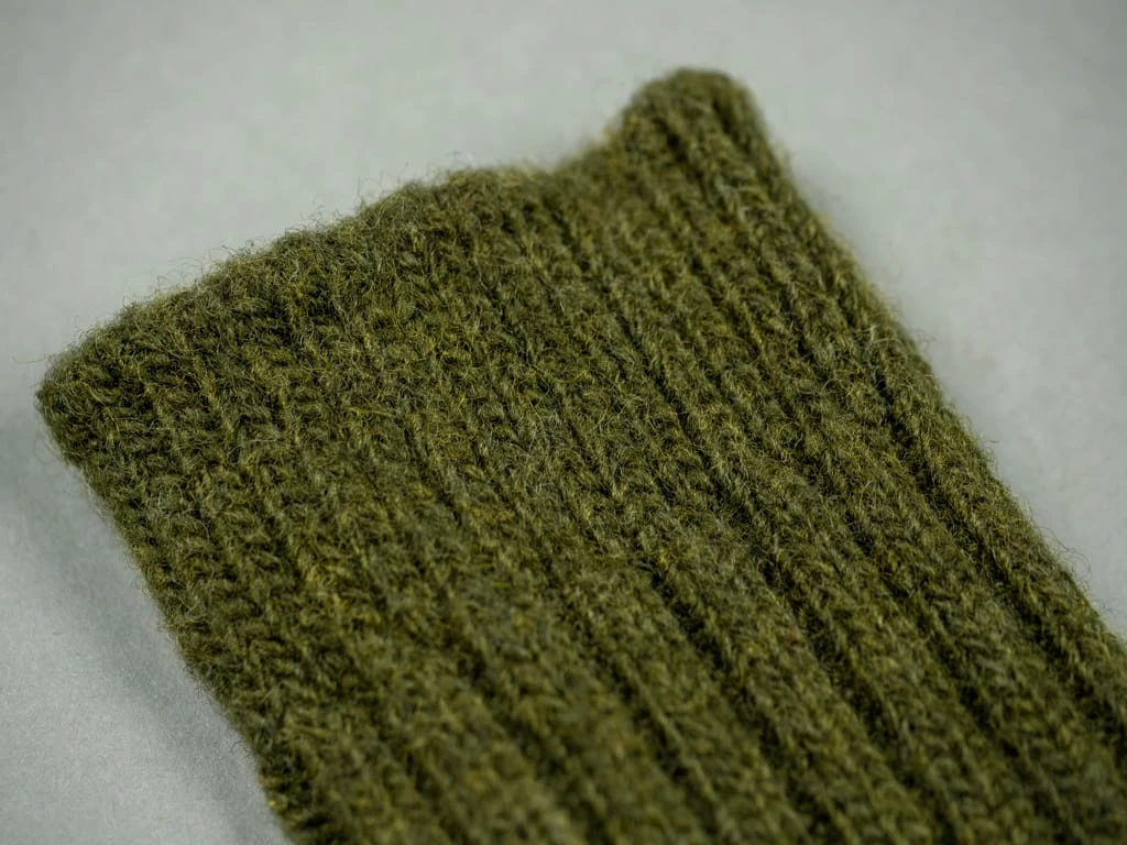 Nishiguchi Kutsushita Wool Ribbed Socks Khaki 15 Nishiguchi Kutsushita Wool Ribbed Socks Khaki