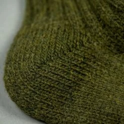 Nishiguchi Kutsushita Wool Ribbed Socks Khaki 24 Nishiguchi Kutsushita Wool Ribbed Socks Khaki