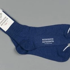 Nishiguchi Kutsushita Silk Cotton Socks Deep Blue