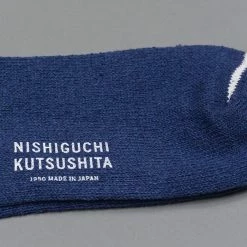 Nishiguchi Kutsushita Silk Cotton Socks Deep Blue