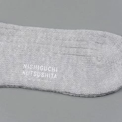 Nishiguchi Kutsushita Wool Cotton Slab Socks Jungle Green