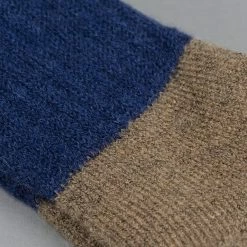Nishiguchi Kutsushita Mohair Wool Pile Socks Navy