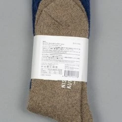Nishiguchi Kutsushita Mohair Wool Pile Socks Navy
