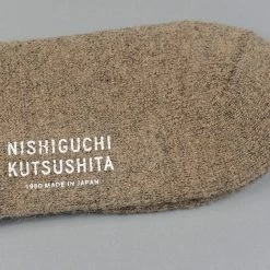Nishiguchi Kutsushita Mohair Wool Pile Socks Navy