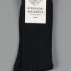 Nishiguchi Kutsushita Egyptian Cotton Ribbed Socks Black