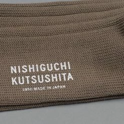 Nishiguchi Kutsushita Egyptian Cotton Ribbed Chocolate Milk