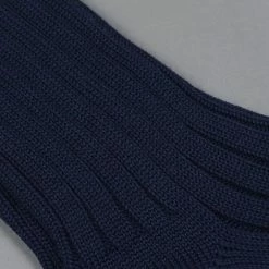 Nishiguchi Kutsushita Egyptian Cotton Ribbed Navy