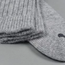 Nishiguchi Kutsushita Wool Ribbed Socks Light Grey