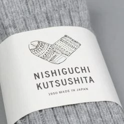 Nishiguchi Kutsushita Wool Ribbed Socks Light Grey