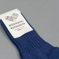 Nishiguchi Kutsushita Silk Cotton Socks Deep Blue