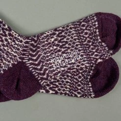 Nishiguchi Kutsushita Wool Jacquard Socks Good Purple