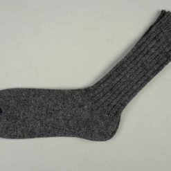 Nishiguchi Kutsushita Wool Ribbed Socks Charcoal