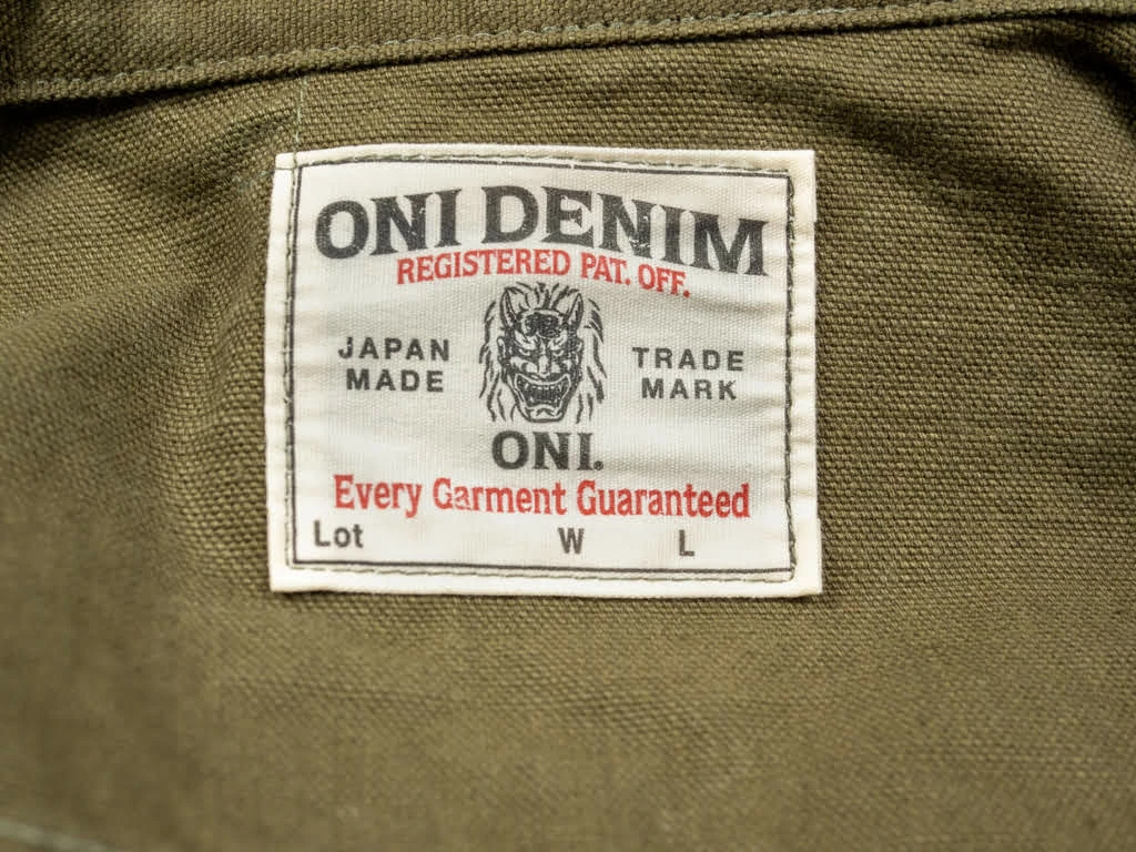 ONI Denim 03128-HOX Sulfur Heavy Oxford Coverall Olive 20 ONI Denim 03128-HOX Sulfur Heavy Oxford Coverall Olive