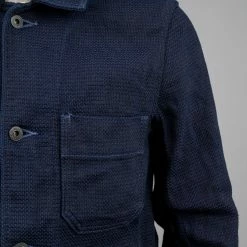 NEW ARRIVALS ONI Denim 03100-ID Sashiko Dobby Coverall Jacket Indigo