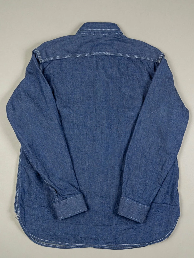 ONI Denim 02105-IDG "Yokonezu" 10oz Grey Weft Denim Work Shirt 10 ONI Denim 02105-IDG "Yokonezu" 10oz Grey Weft Denim Work Shirt