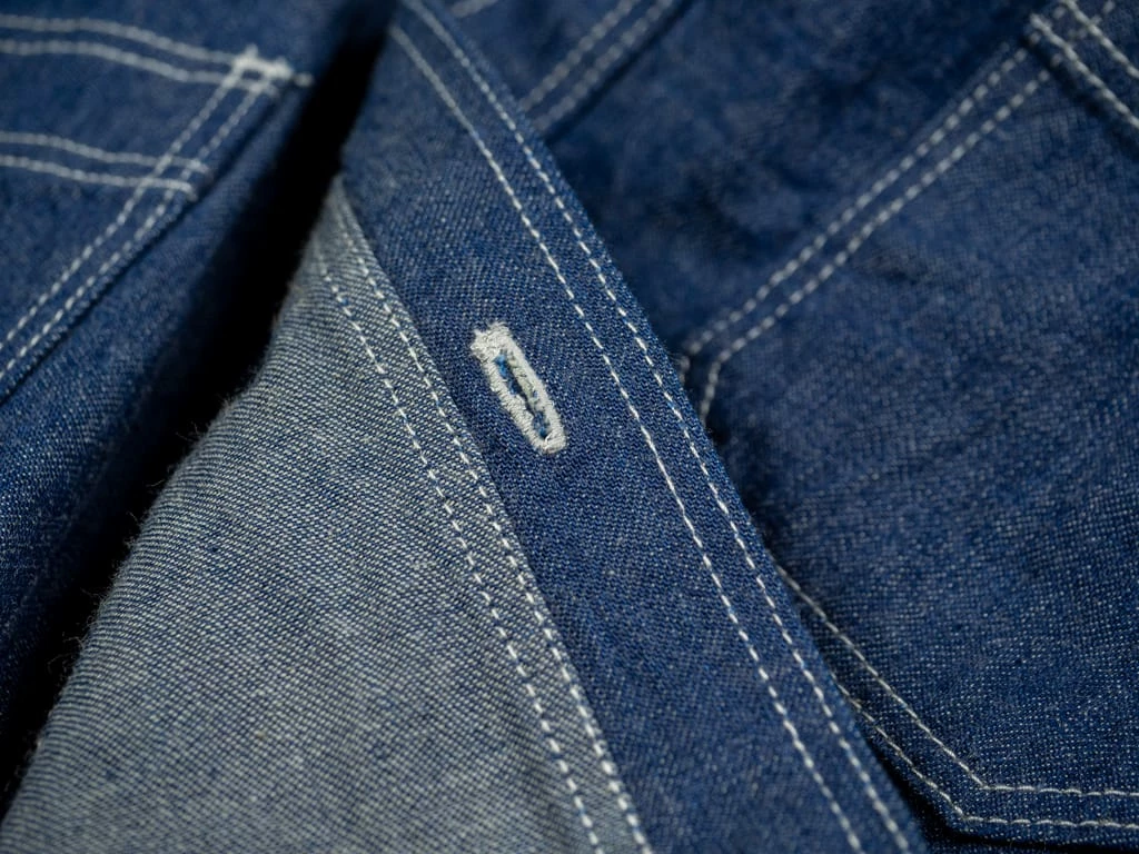 ONI Denim 02105-IDG "Yokonezu" 10oz Grey Weft Denim Work Shirt 21 ONI Denim 02105-IDG "Yokonezu" 10oz Grey Weft Denim Work Shirt