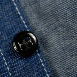 ONI Denim 02105-IDG "Yokonezu" 10oz Grey Weft Denim Work Shirt 39 ONI Denim 02105-IDG