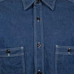 ONI Denim 02105-IDG "Yokonezu" 10oz Grey Weft Denim Work Shirt 31 ONI Denim 02105-IDG