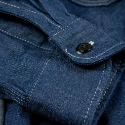 ONI Denim 02105-IDG "Yokonezu" 10oz Grey Weft Denim Work Shirt 38 ONI Denim 02105-IDG