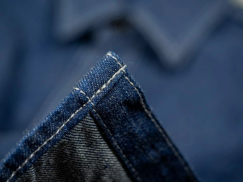 ONI Denim 02105-IDG "Yokonezu" 10oz Grey Weft Denim Work Shirt 19 ONI Denim 02105-IDG "Yokonezu" 10oz Grey Weft Denim Work Shirt