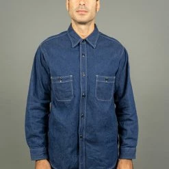 ONI Denim 02105-IDG "Yokonezu" 10oz Grey Weft Denim Work Shirt