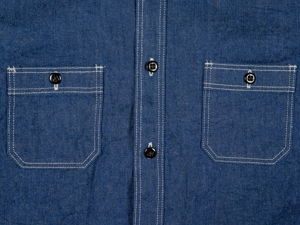 ONI Denim 02105-IDG "Yokonezu" 10oz Grey Weft Denim Work Shirt 12 ONI Denim 02105-IDG "Yokonezu" 10oz Grey Weft Denim Work Shirt