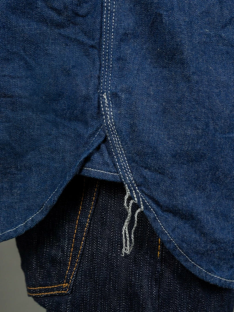 ONI Denim 02105-IDG "Yokonezu" 10oz Grey Weft Denim Work Shirt 7 ONI Denim 02105-IDG "Yokonezu" 10oz Grey Weft Denim Work Shirt