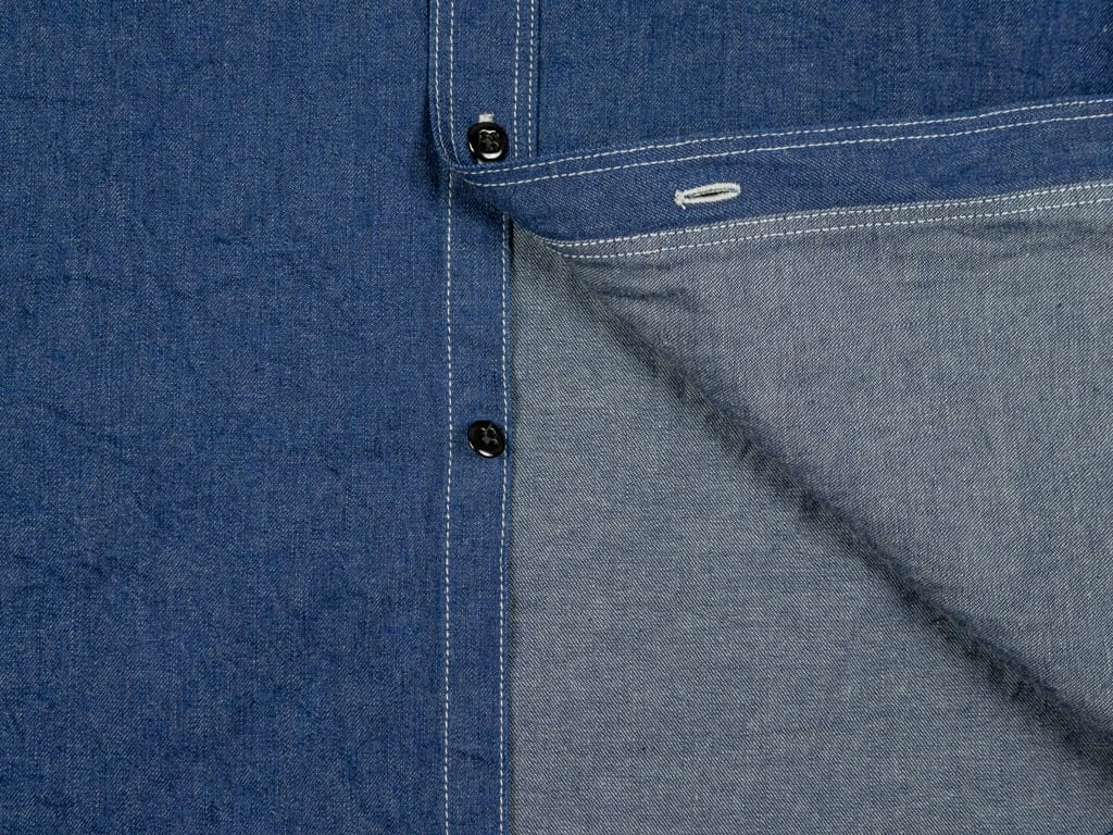 ONI Denim 02105-IDG "Yokonezu" 10oz Grey Weft Denim Work Shirt 17 ONI Denim 02105-IDG "Yokonezu" 10oz Grey Weft Denim Work Shirt