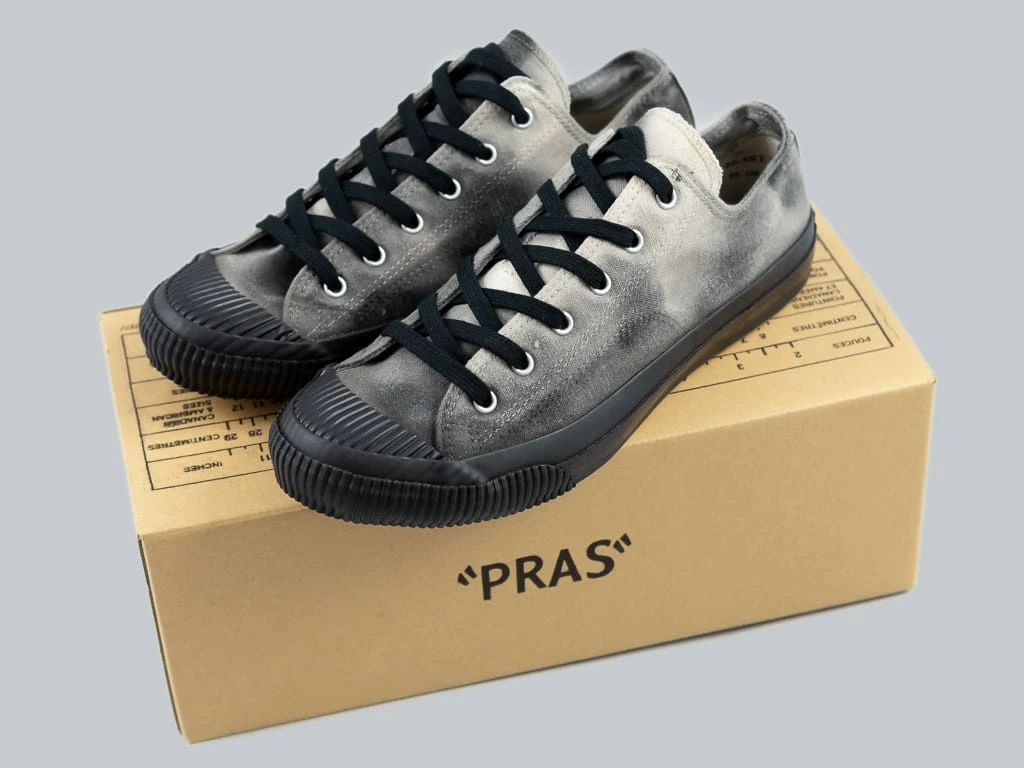 NEW ARRIVALS Pras Shellcap Low "Mura" Uneven Hand Dyed Sneakers Grey/Black 17 NEW ARRIVALS Pras Shellcap Low "Mura" Uneven Hand Dyed Sneakers Grey/Black