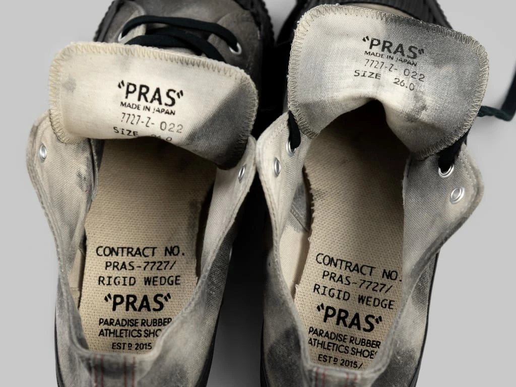 NEW ARRIVALS Pras Shellcap Low "Mura" Uneven Hand Dyed Sneakers Grey/Black 13 NEW ARRIVALS Pras Shellcap Low "Mura" Uneven Hand Dyed Sneakers Grey/Black