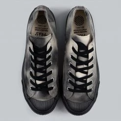 NEW ARRIVALS Pras Shellcap Low "Mura" Uneven Hand Dyed Sneakers Grey/Black 19 NEW ARRIVALS Pras Shellcap Low
