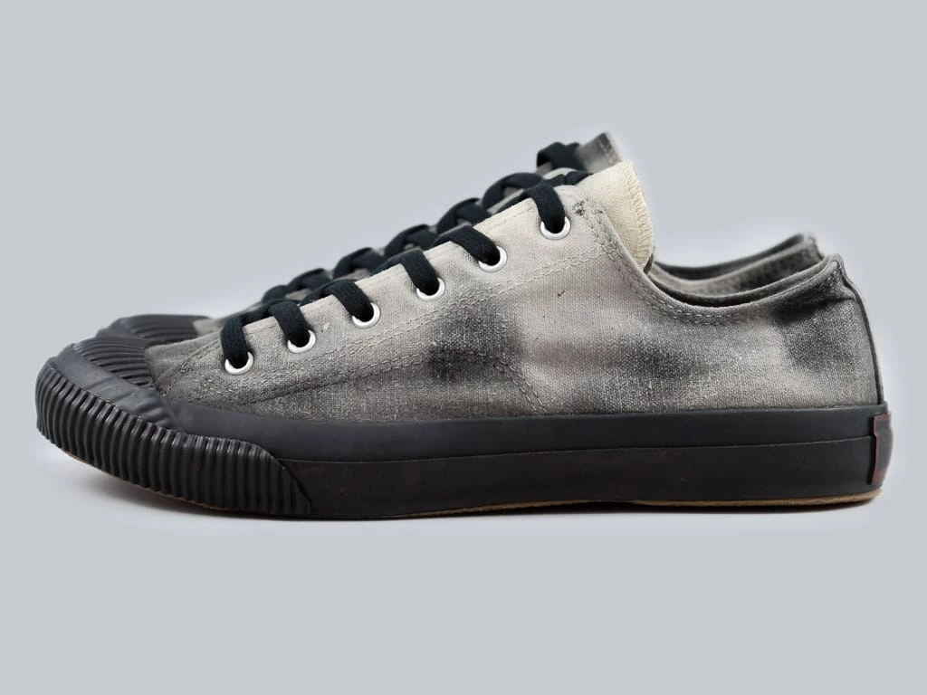 NEW ARRIVALS Pras Shellcap Low "Mura" Uneven Hand Dyed Sneakers Grey/Black 3 NEW ARRIVALS Pras Shellcap Low "Mura" Uneven Hand Dyed Sneakers Grey/Black