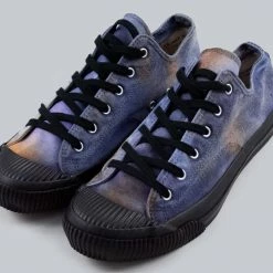 Pras Shellcap Low "Mura" Uneven Hand Dyed Sneakers Navy/Black NEW ARRIVALS