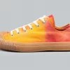 NEW ARRIVALS Pras Shellcap Low "Mura" Uneven Hand Dyed Sneakers Orange/Gum