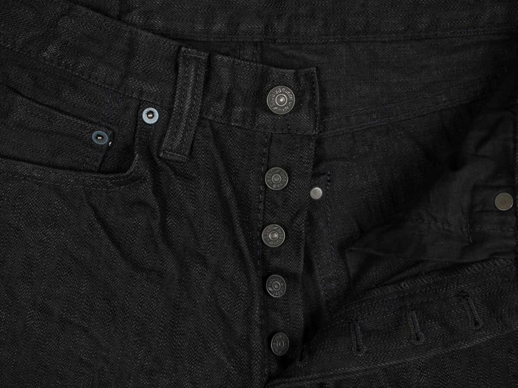 Pure Blue Japan EX-019-BB "Double Black Extra Slub" 17oz Relaxed Tapered Jeans 15 Pure Blue Japan EX-019-BB "Double Black Extra Slub" 17oz Relaxed Tapered Jeans